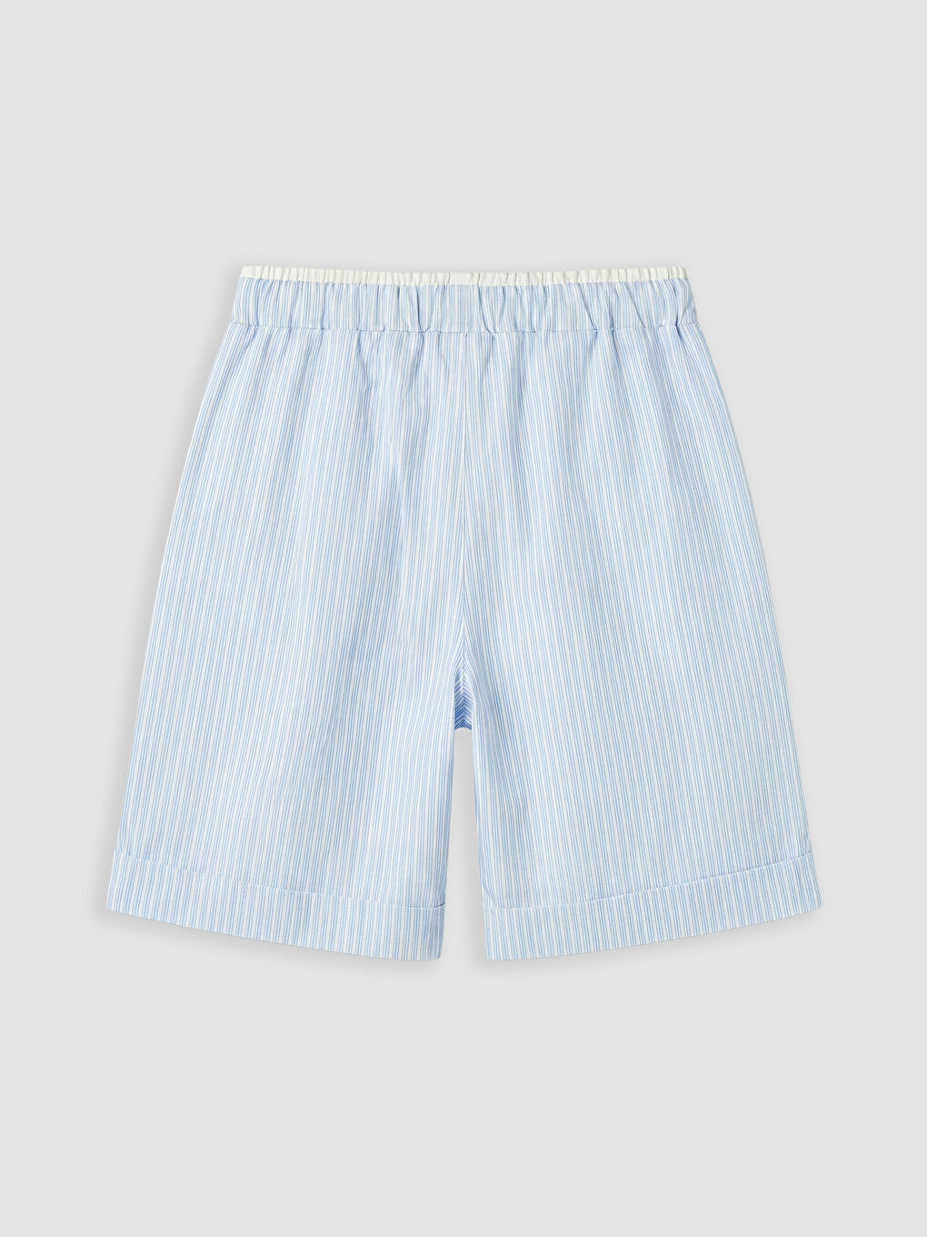 Mavi Beli Lastikli Kız Çocuk Poplin Şort-1