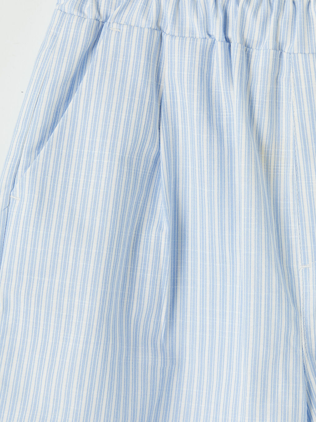 Mavi Beli Lastikli Kız Çocuk Poplin Şort-2