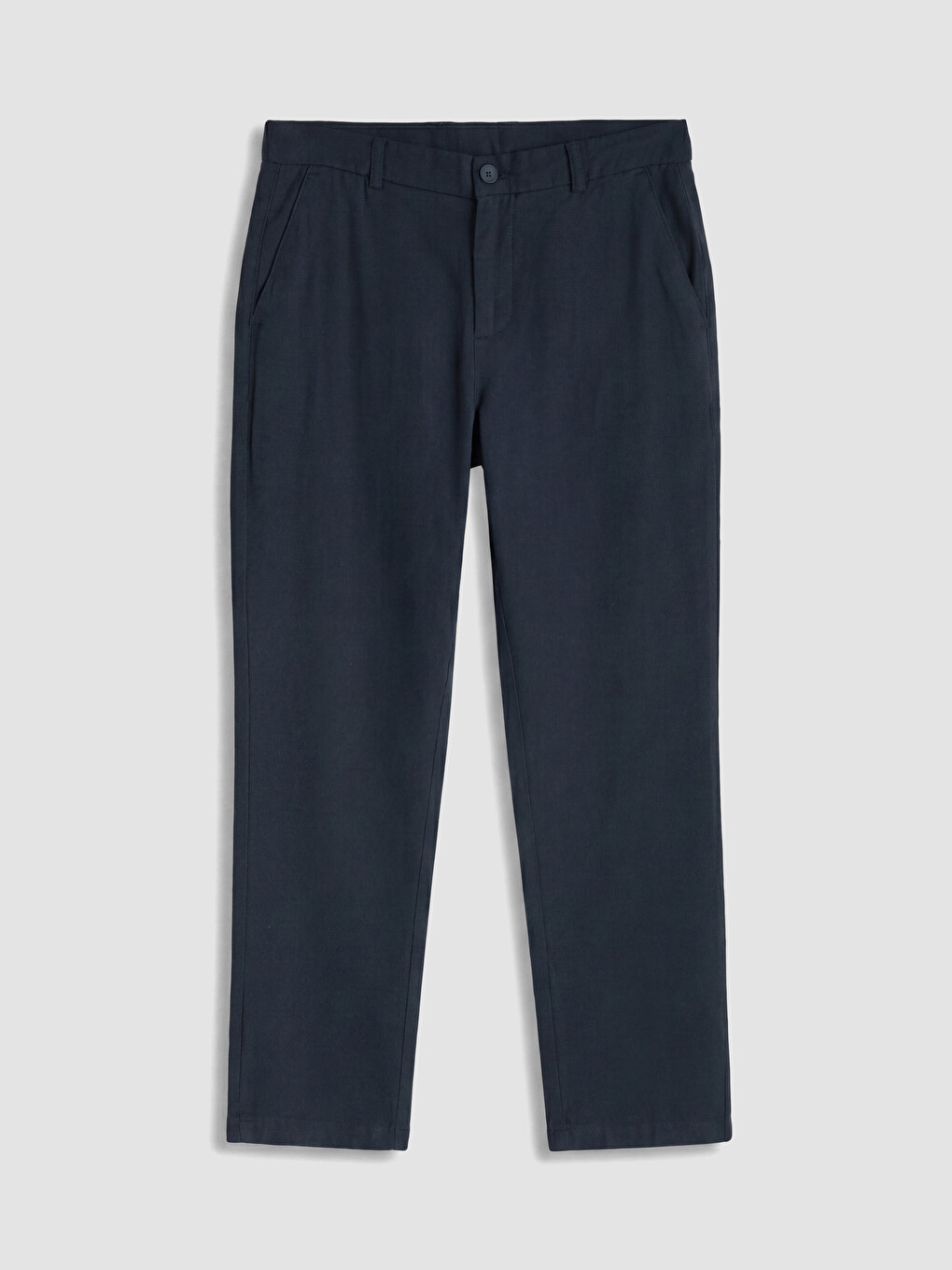 Lacivert Regular Fit %100 Keten Erkek Pantolon