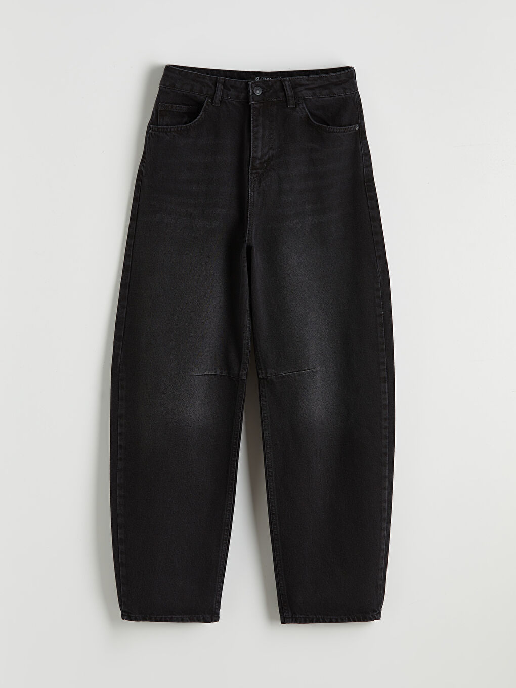 Siyah Baggy Fit Kadın Jean Pantolon-3