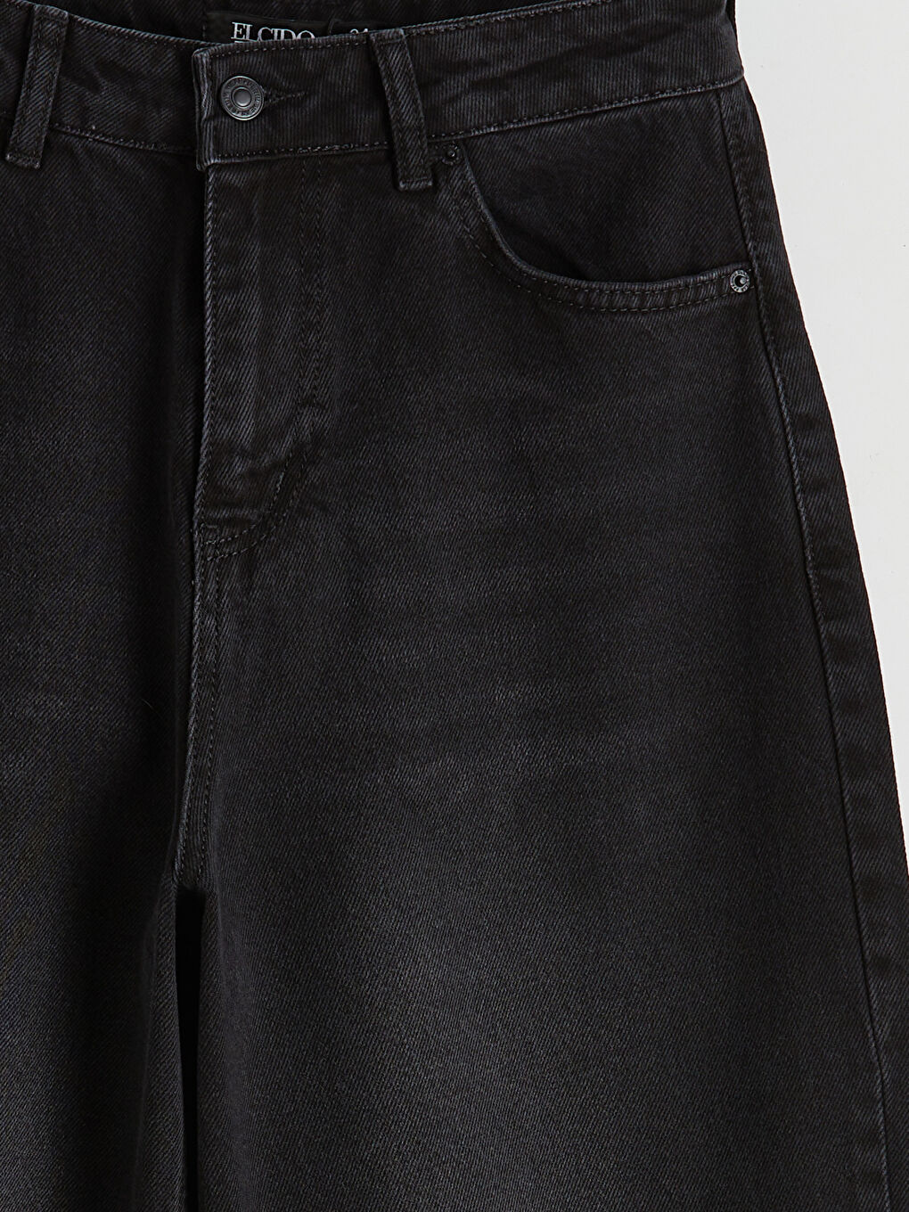 Siyah Baggy Fit Kadın Jean Pantolon-5