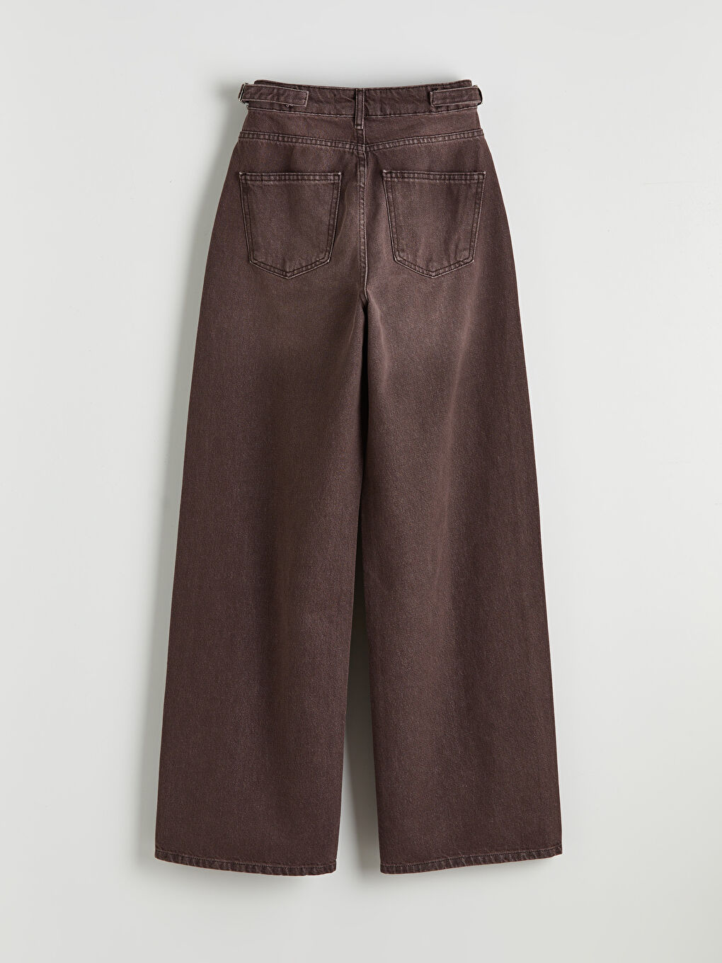 Kahverengi Wideleg Kadın Jean Pantolon	-4