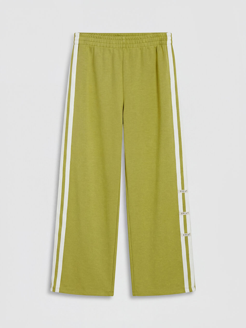 Yeşil Geniş Paça Kız Çocuk Soft Touch Eşofman Altı