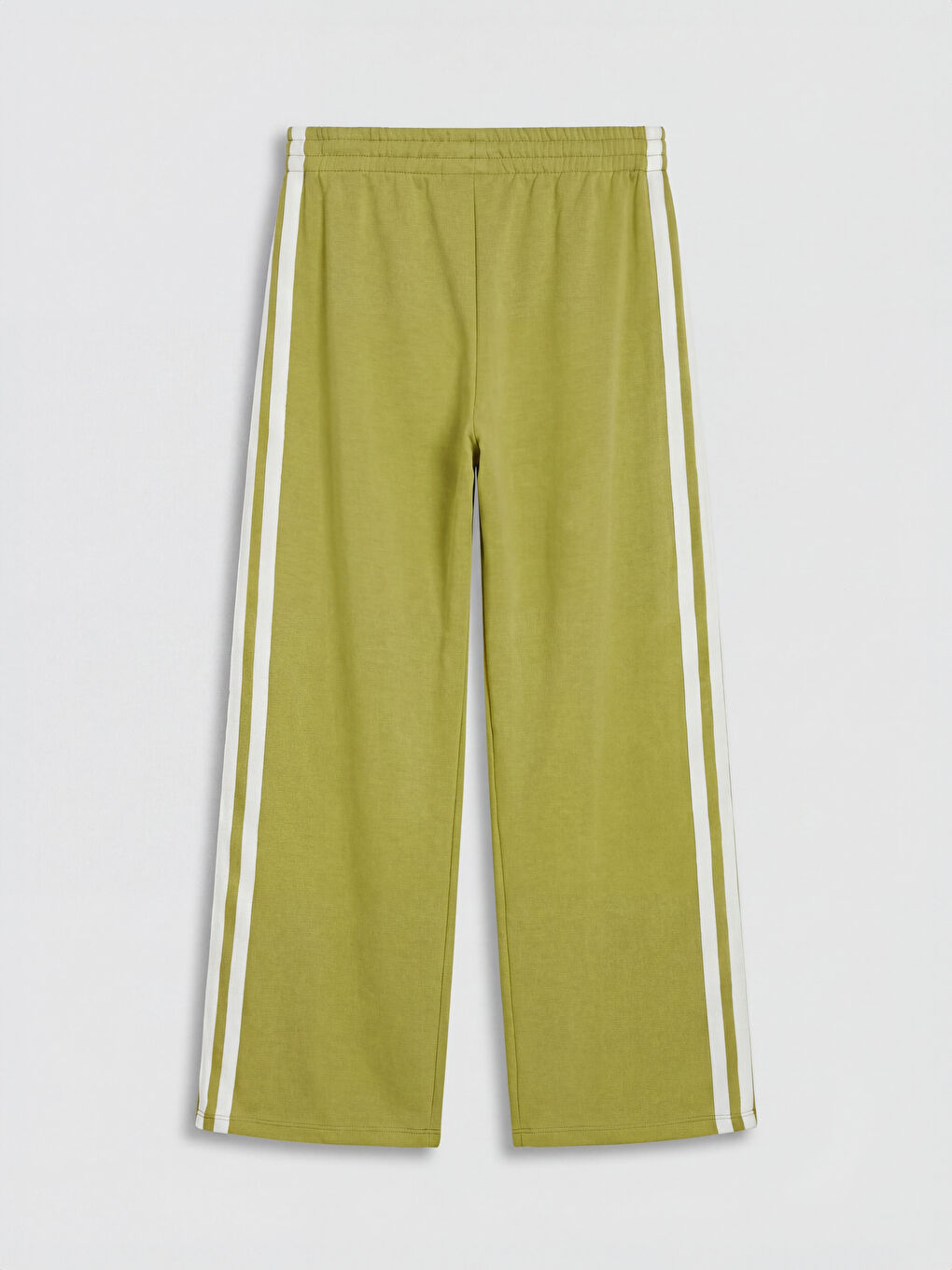 Yeşil Geniş Paça Kız Çocuk Soft Touch Eşofman Altı-1