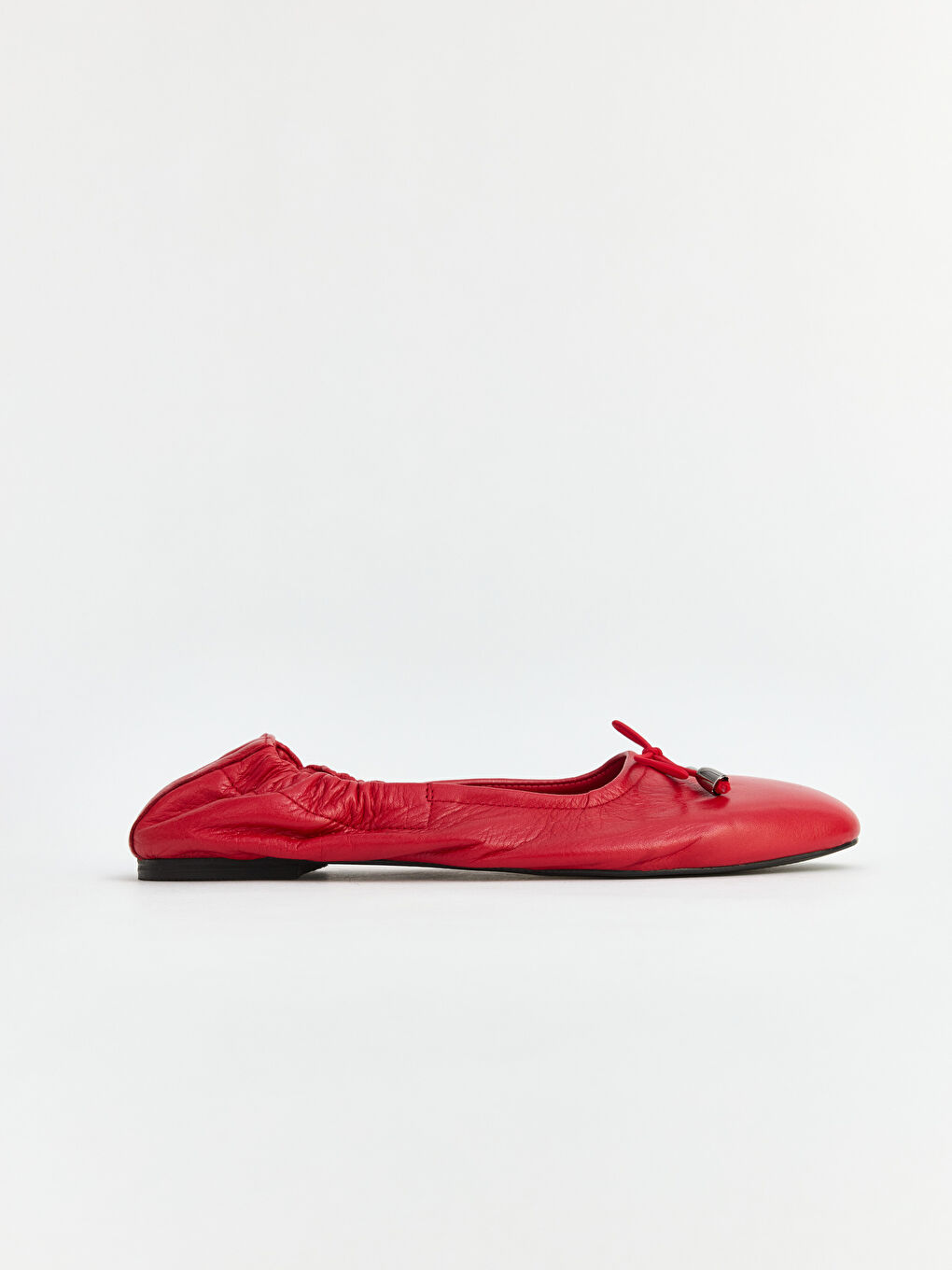 Kırmızı Hakiki Deri Kadın Babet-1