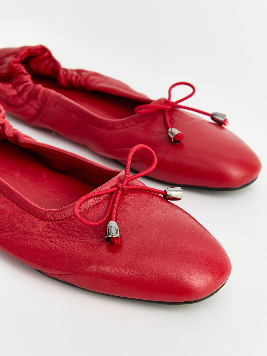 Kırmızı Hakiki Deri Kadın Babet-2