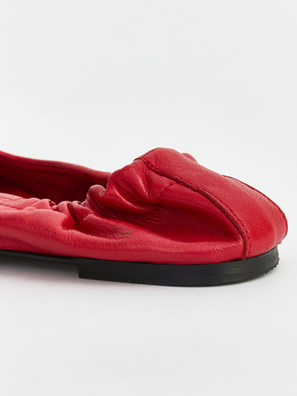 Kırmızı Hakiki Deri Kadın Babet-3