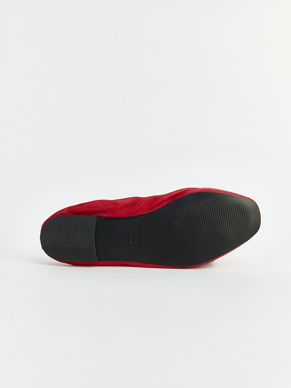 Kırmızı Hakiki Deri Kadın Babet-4