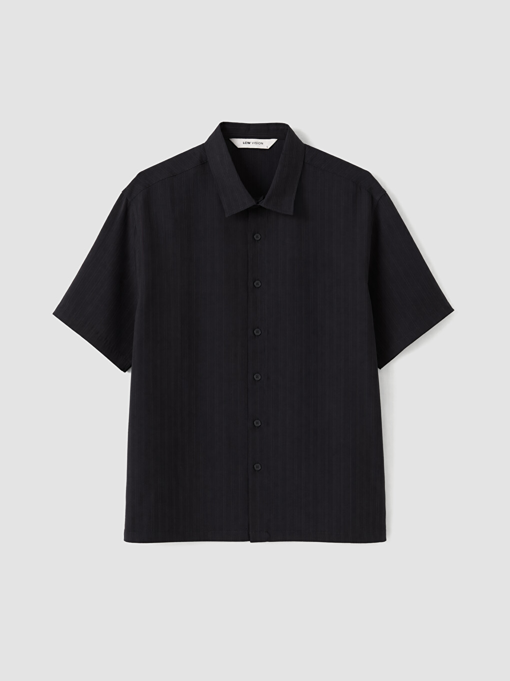 Siyah Regular Fit Çizgili Erkek Gömlek