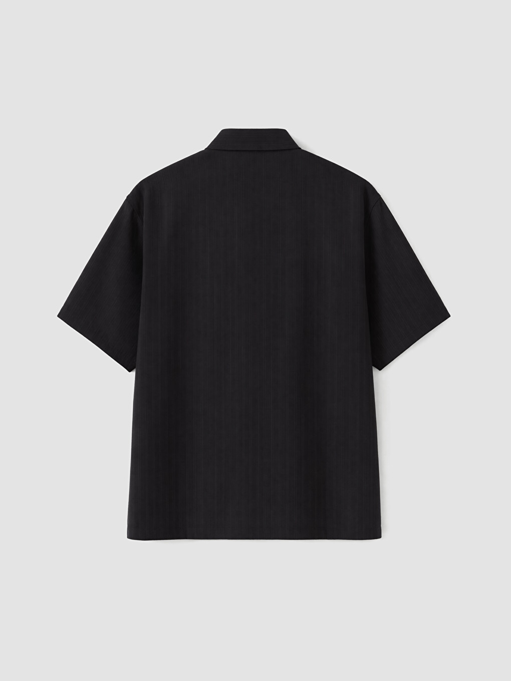 Siyah Regular Fit Çizgili Erkek Gömlek-1