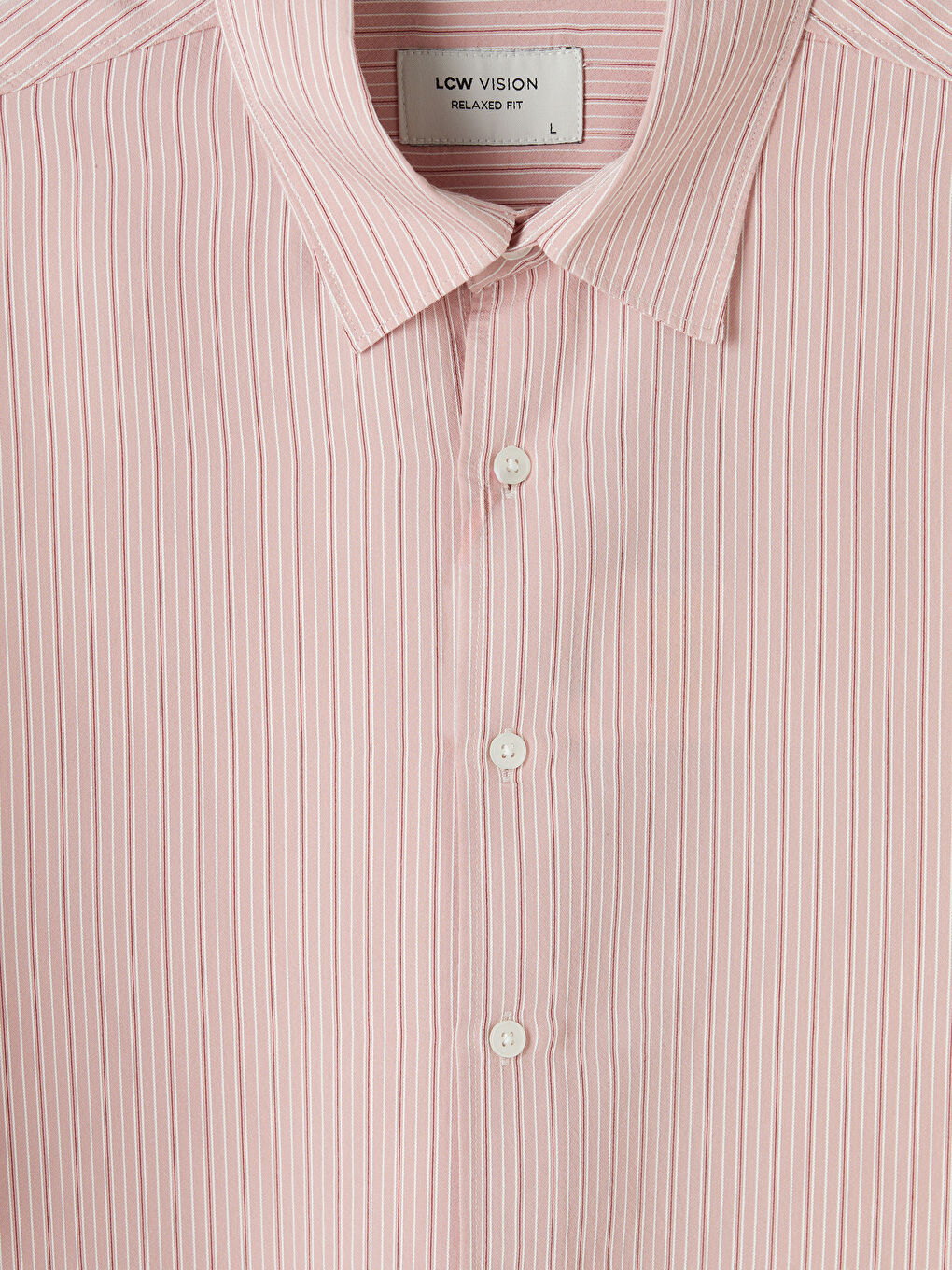 Pembe Regular Fit Çizgili Erkek Gömlek-6