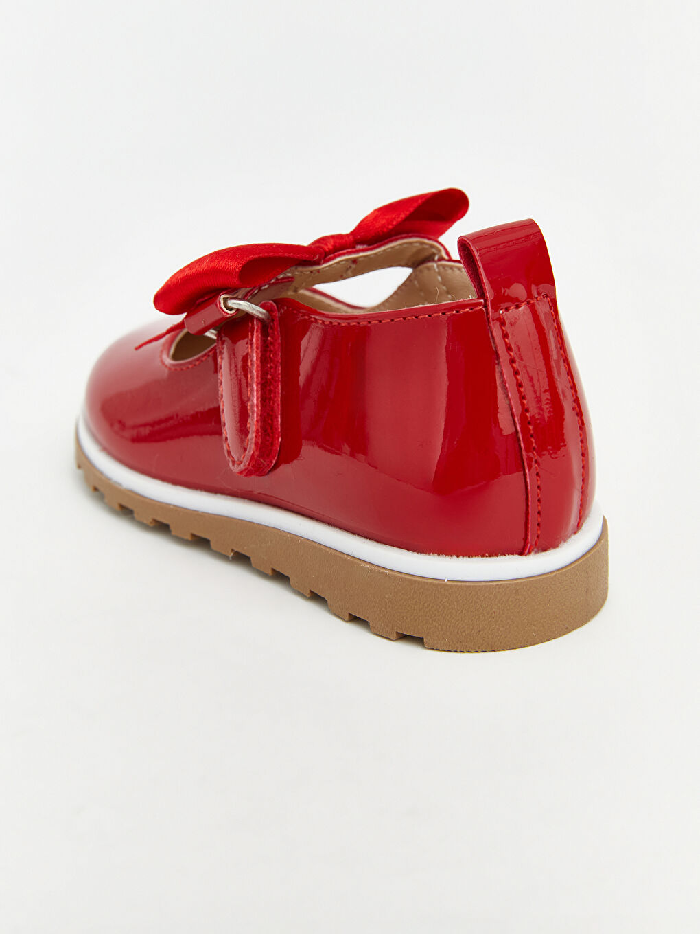 Kırmızı Fiyonk Detaylı Kız Bebek Babet	-4