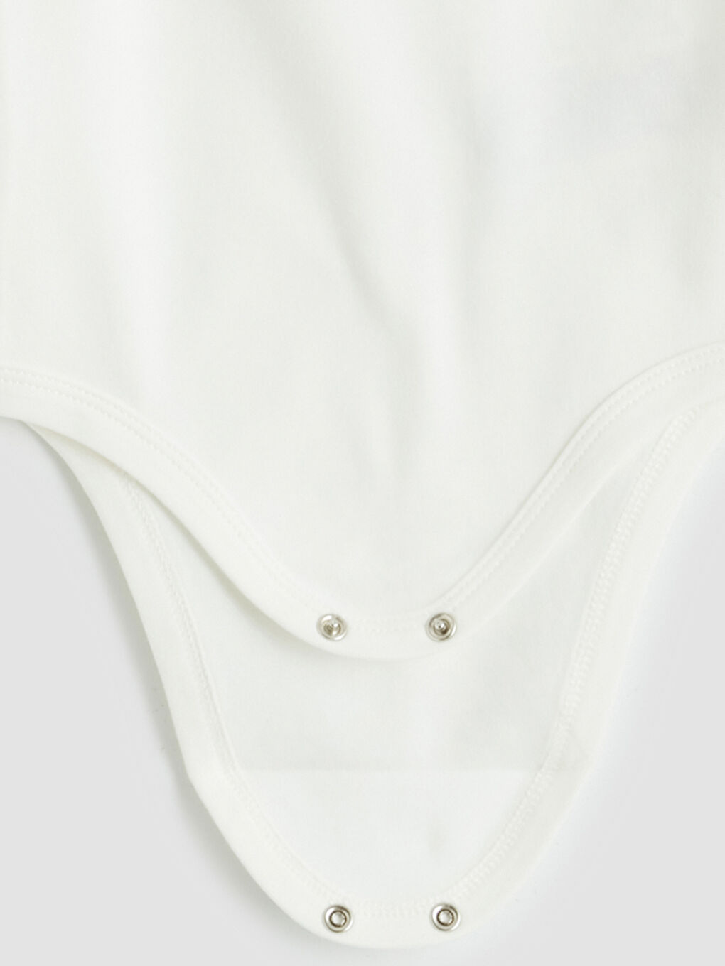 Ekru Bisiklet Yaka Kısa Kollu Kız Bebek Çıtçıtlı Body 2'li-3