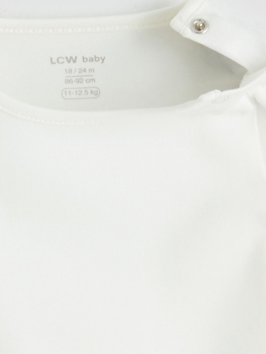 Ekru Bisiklet Yaka Kısa Kollu Kız Bebek Çıtçıtlı Body 2'li-4