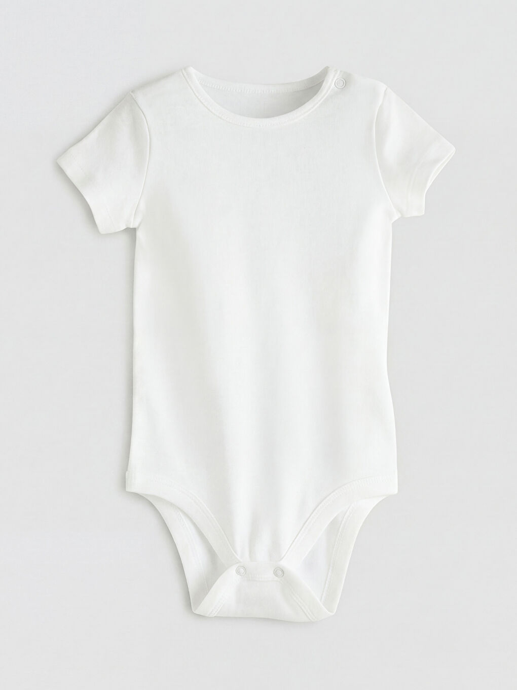 Ekru Bisiklet Yaka Desenli Kız Bebek Çıtçıtlı Body 2'li-3