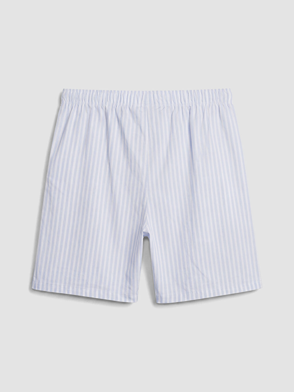 Mavi Gömlek Yaka Çizgili Kadın Şortlu Pijama Takımı-6