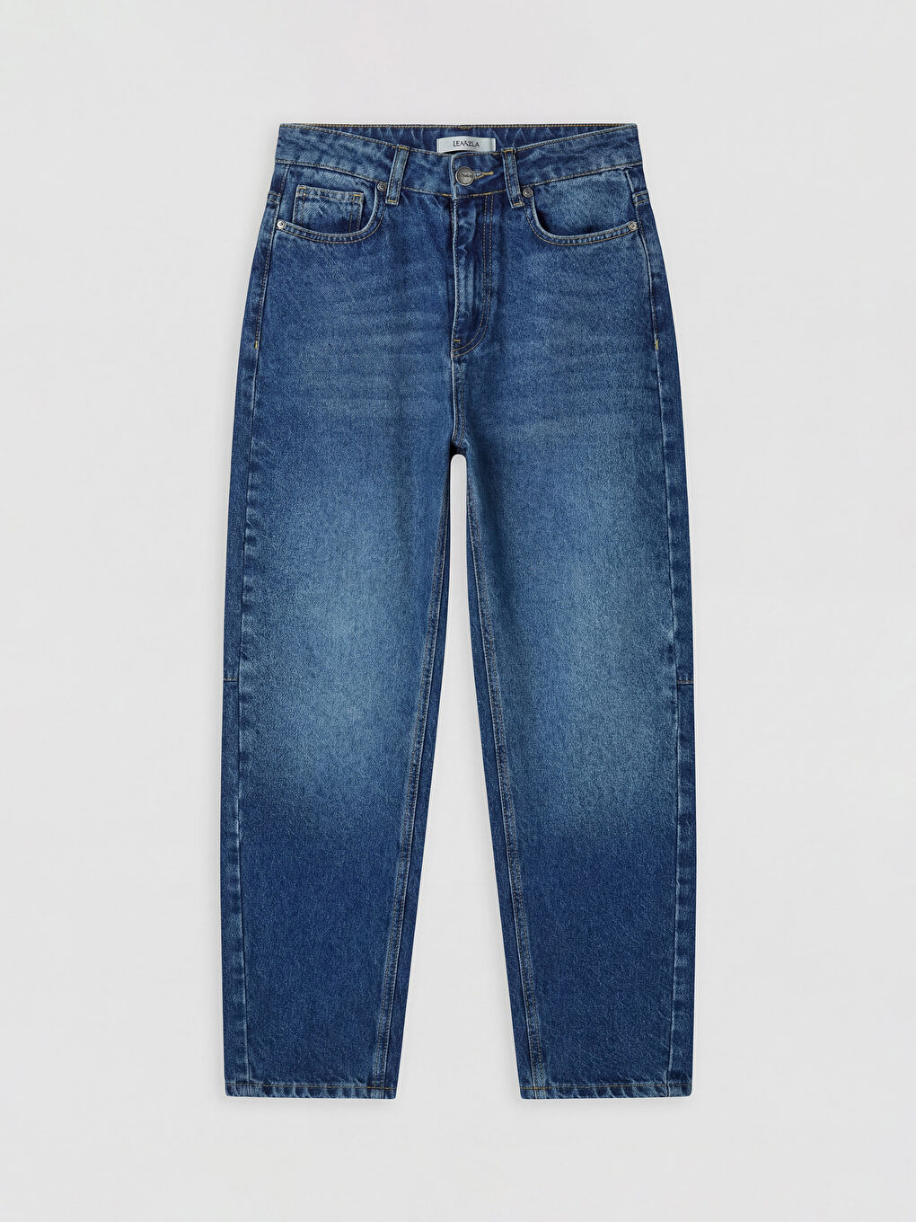 Mavi Yüksek Bel Mom Fit Kadın Jean Pantolon-5