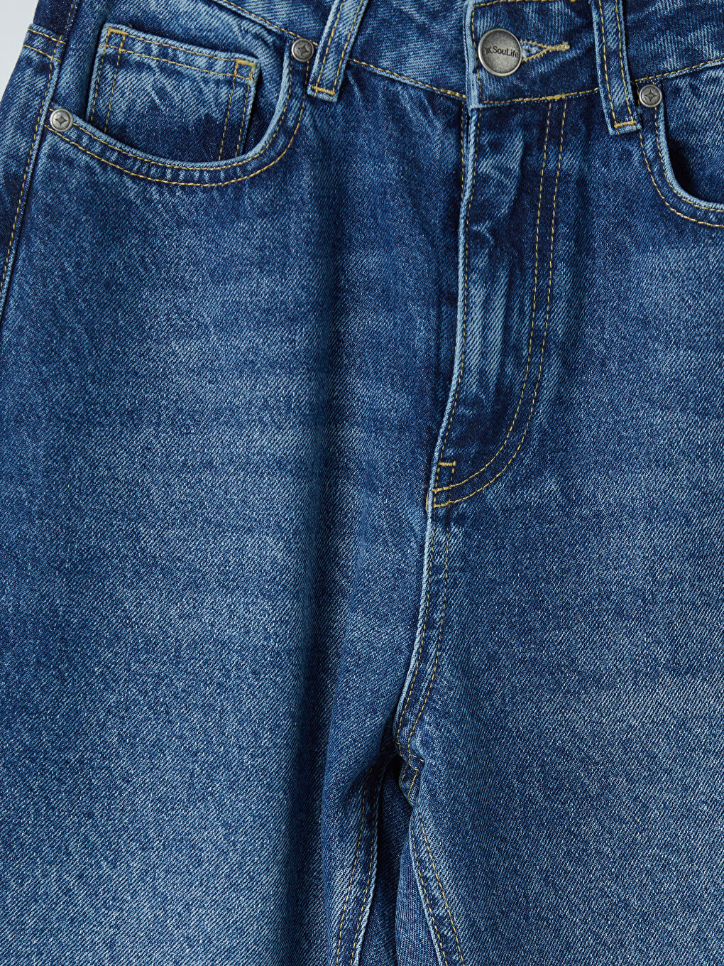 Mavi Yüksek Bel Mom Fit Kadın Jean Pantolon-7