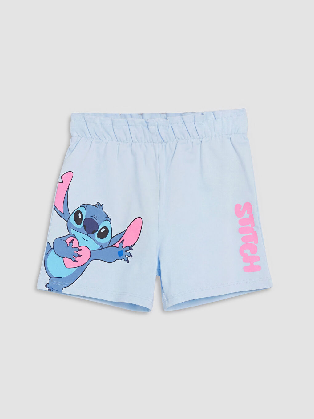 Mavi Lilo & Stitch Baskılı Kız Çocuk Şort
