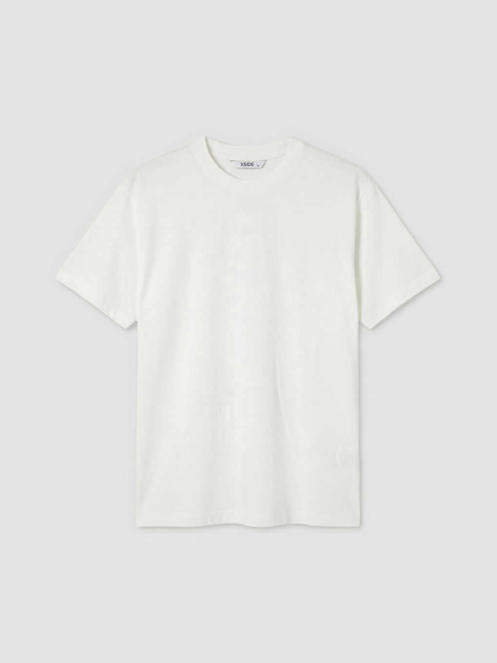 Ekru Bisiklet Yaka Penye Erkek Tişört