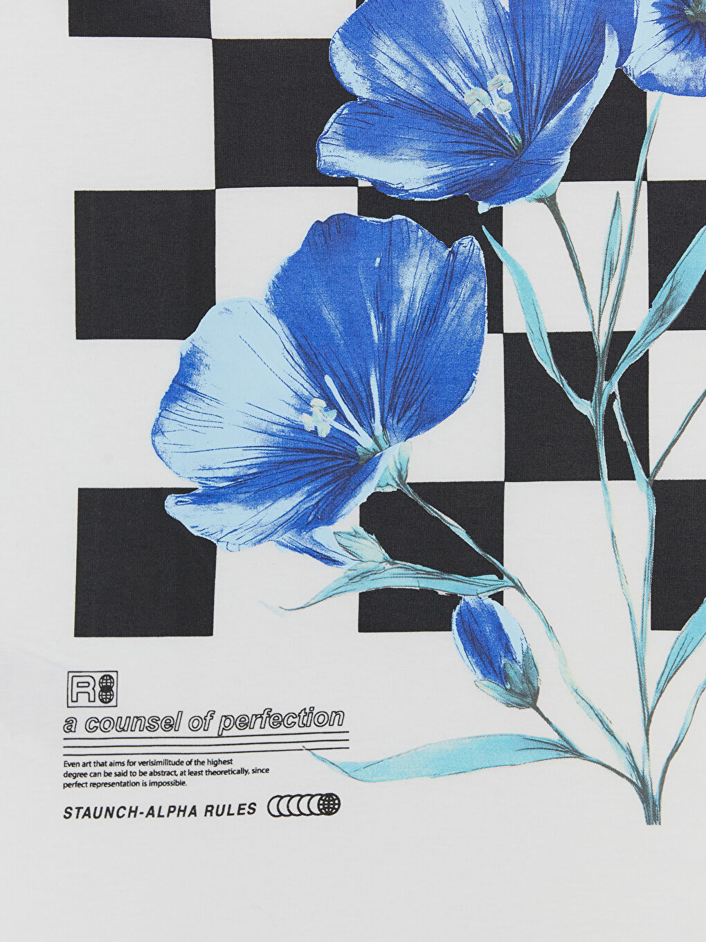 Beyaz Bisiklet Yaka Baskılı Penye Erkek Tişört-4