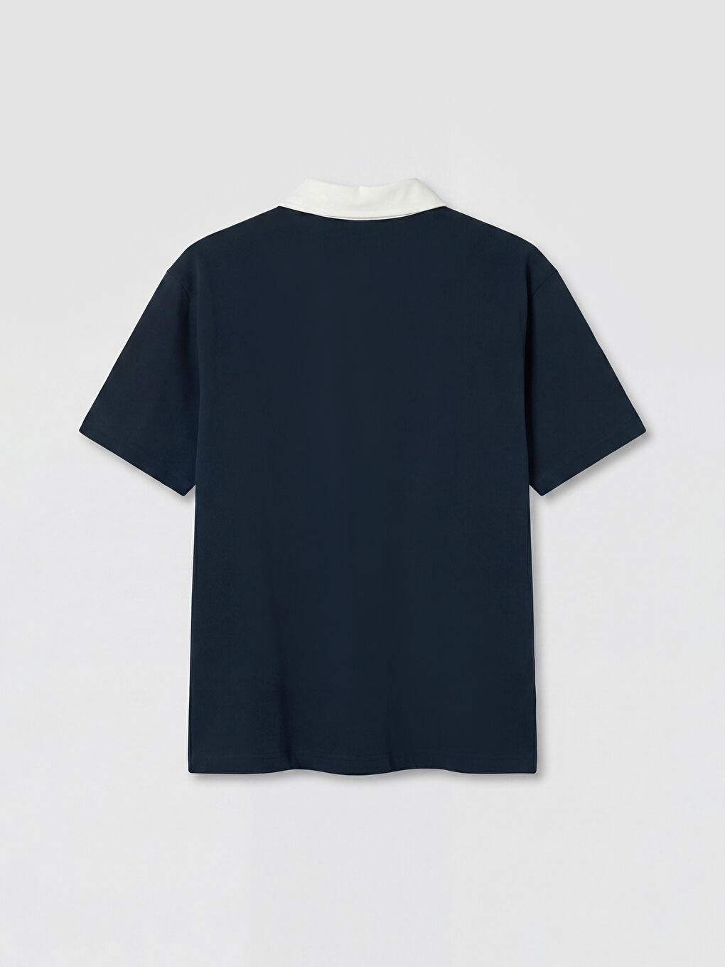 Lacivert Relax Fit Renk Bloklu Erkek Tişört-1