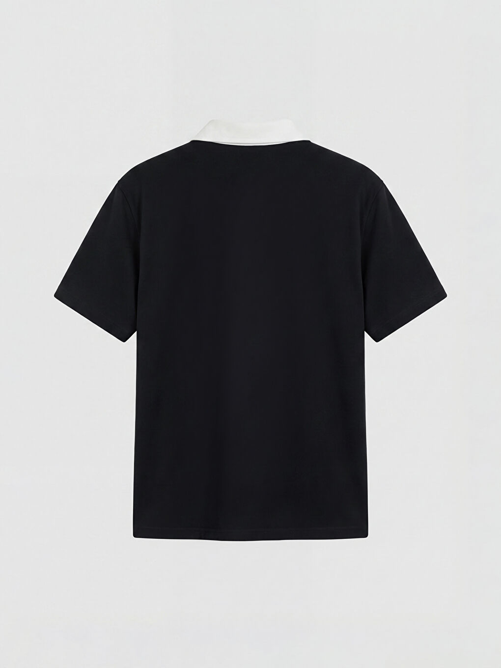 Siyah Relax Fit Renk Bloklu Erkek Tişört-1