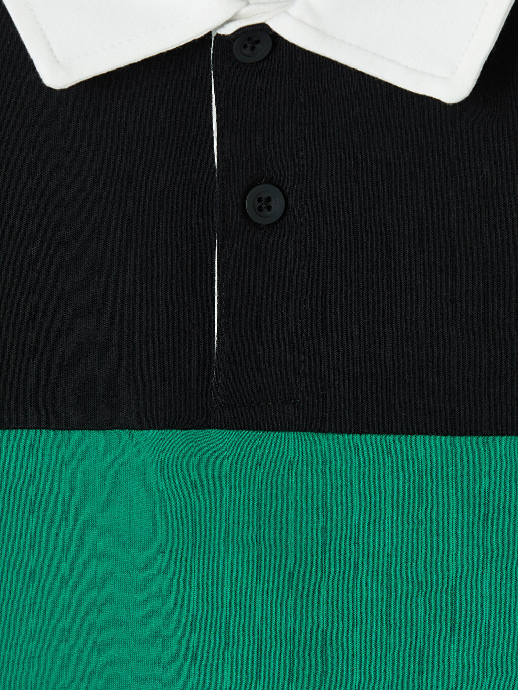 Siyah Relax Fit Renk Bloklu Erkek Tişört-2