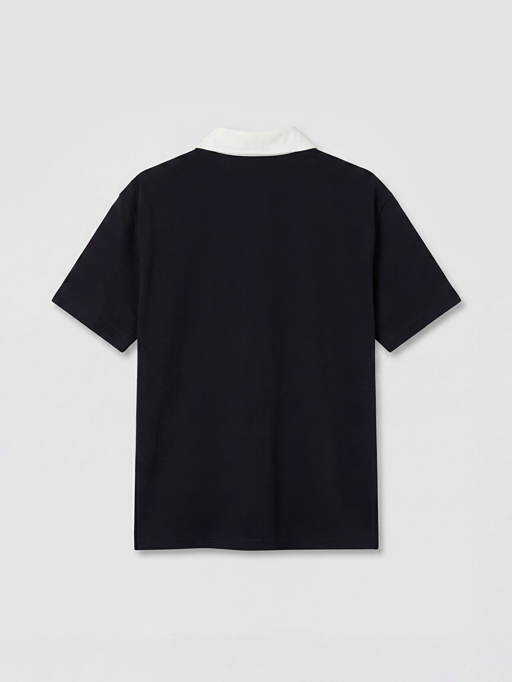 Siyah Relax Fit Renk Bloklu Erkek Tişört-1