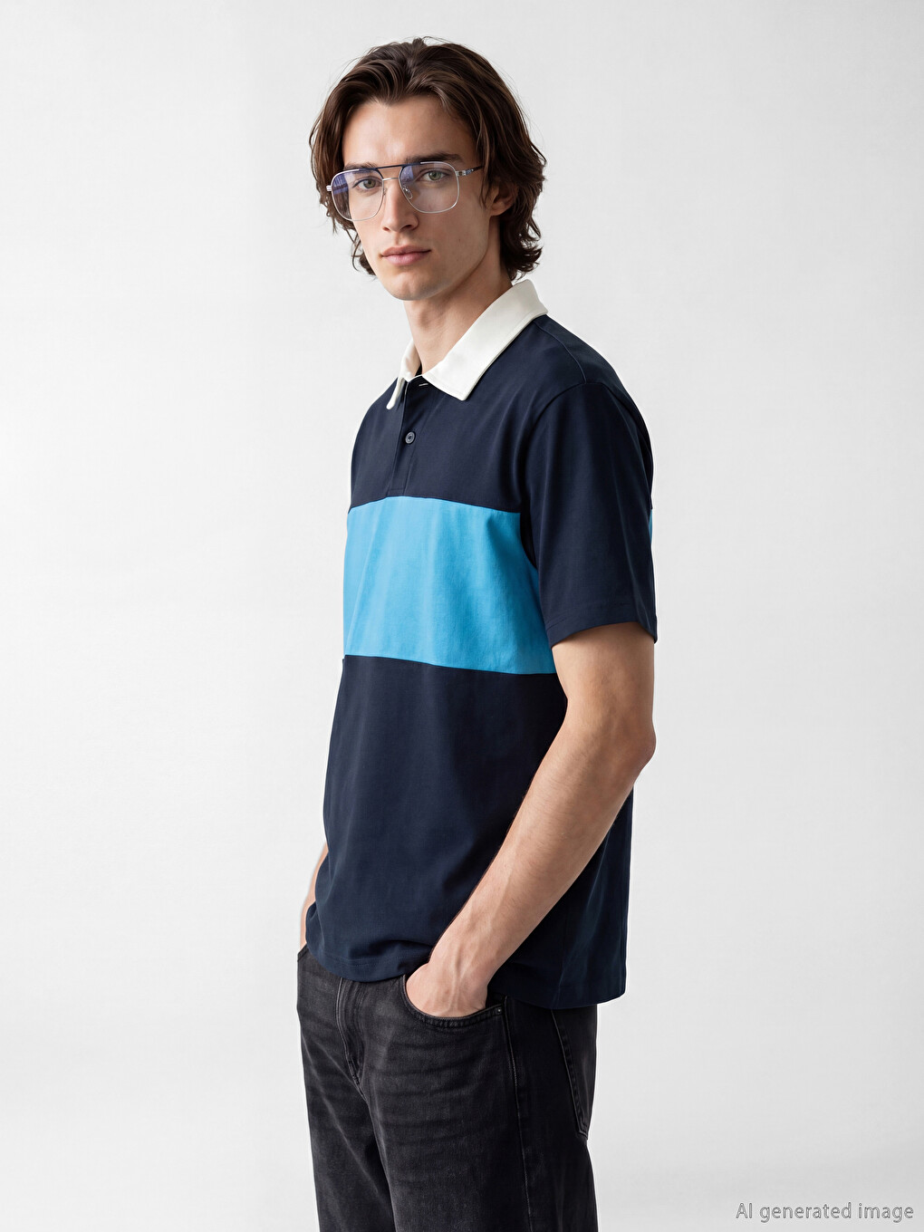 Relax Fit Color Block Men's T-Shirt