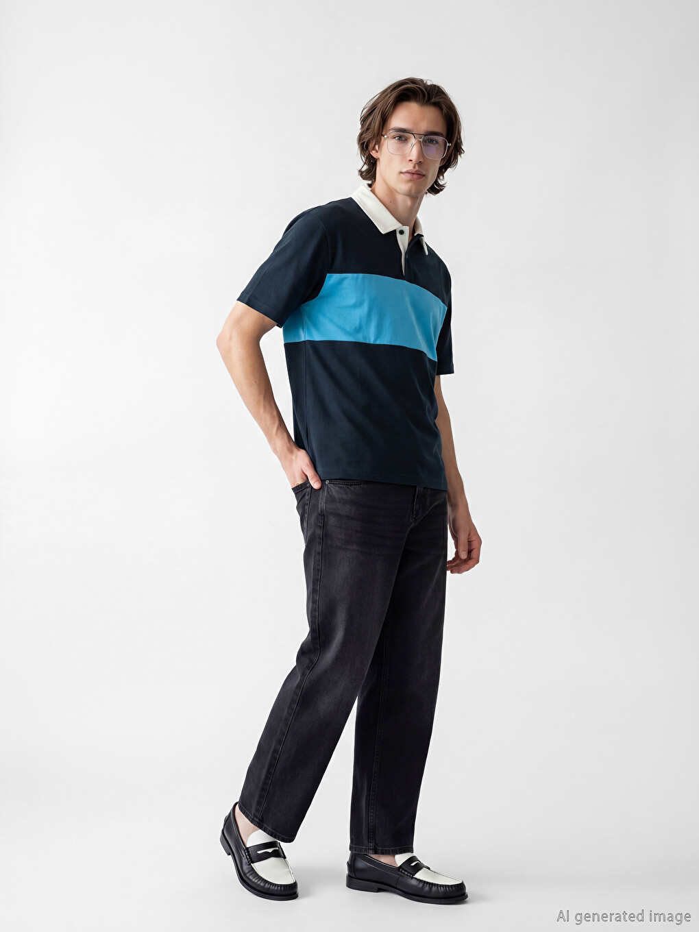 Relax Fit Color Block Men's T-Shirt-1