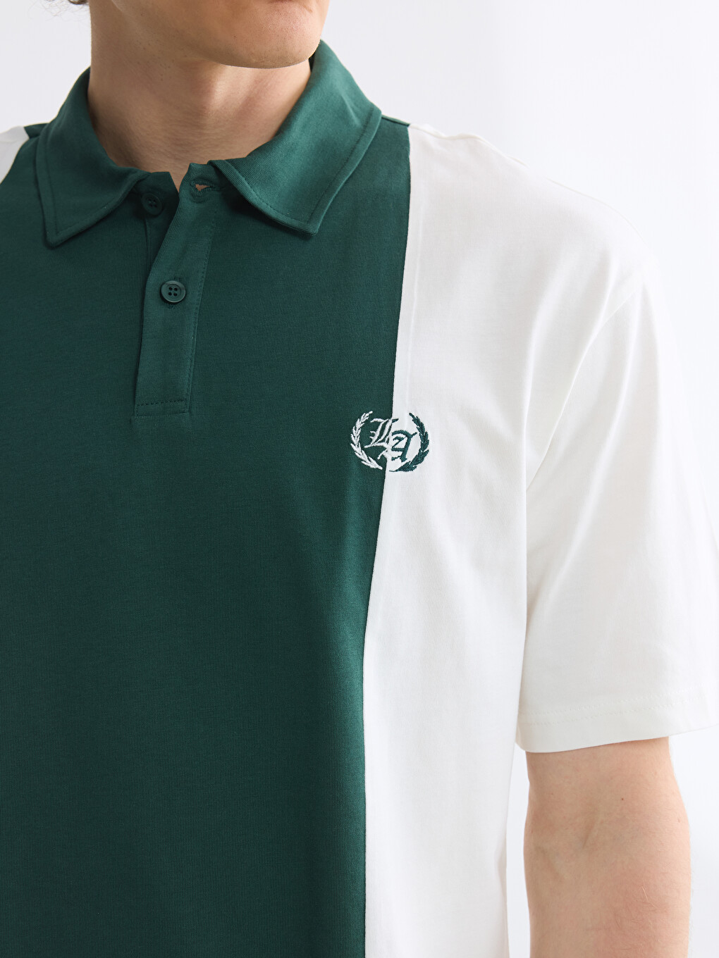 Polo Collar Color Block Men's T-Shirt-2