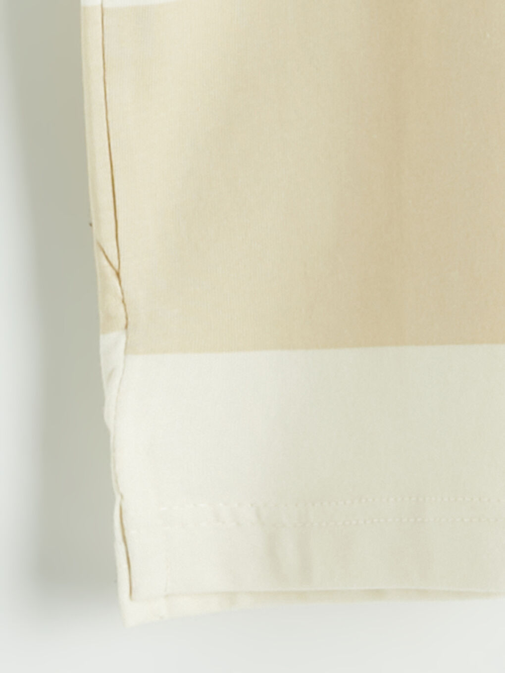 Bej Relaxed Fit Polo Yaka Çizgili Erkek Tişört-7