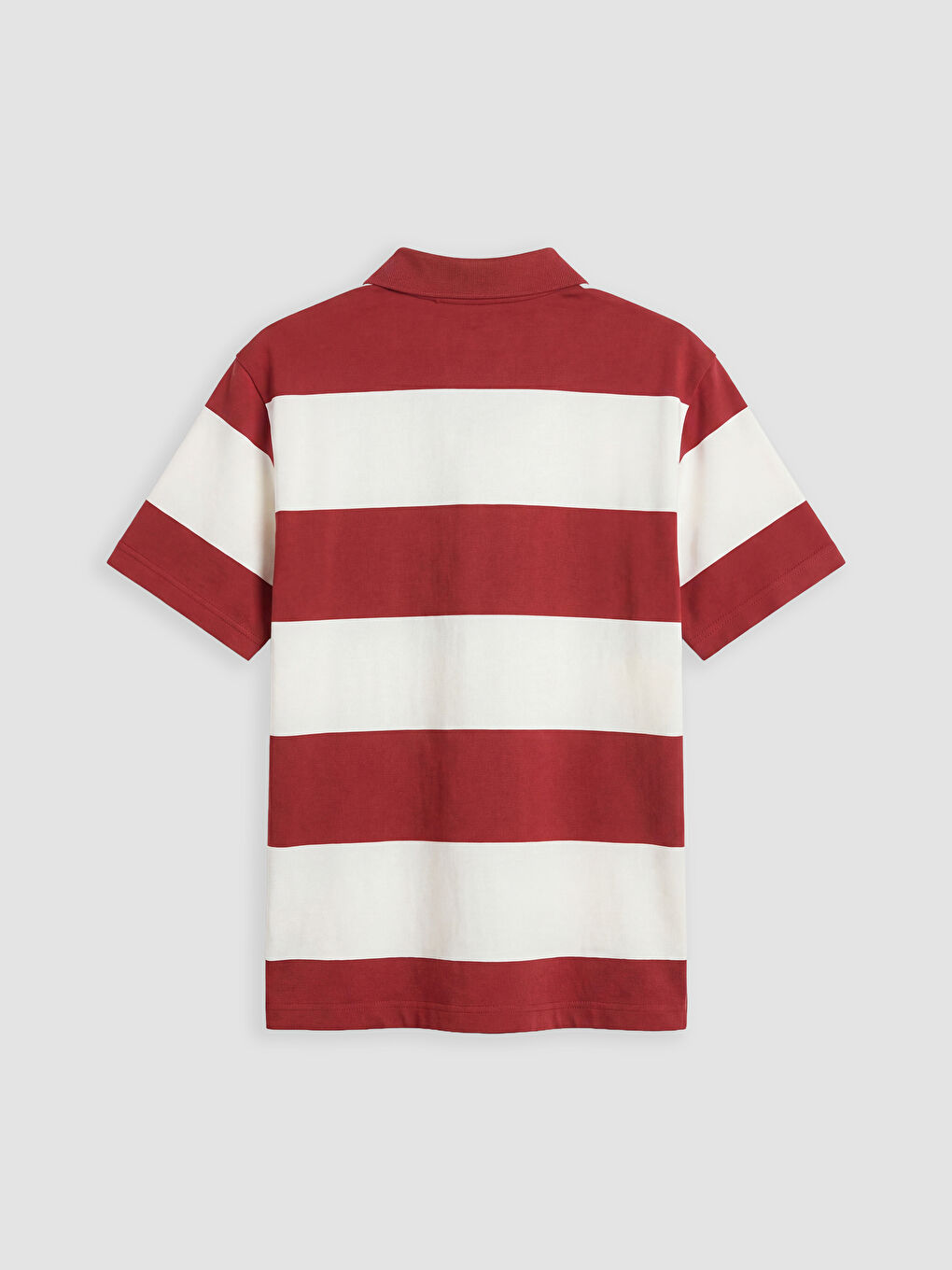 Bordo Rahat Fit Polo Yaka Çizgili Erkek Tişört-1