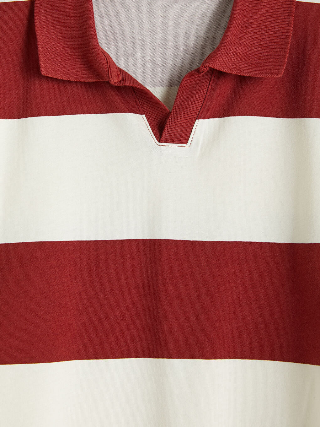 Bordo Rahat Fit Polo Yaka Çizgili Erkek Tişört-2