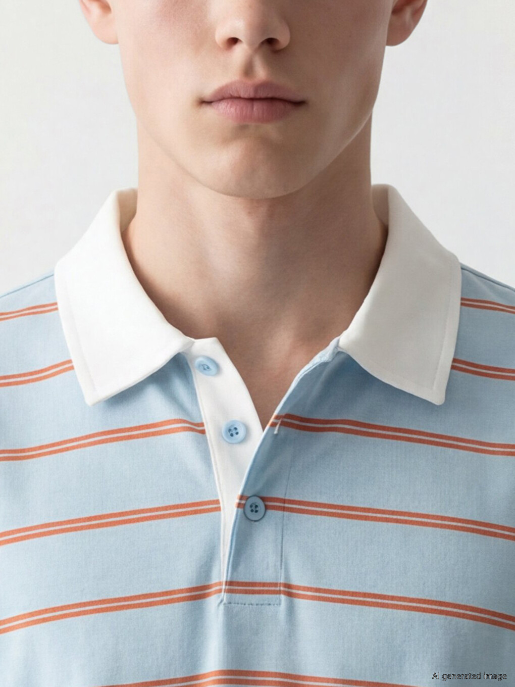 Polo Collar Striped Jersey Men's T-Shirt-2