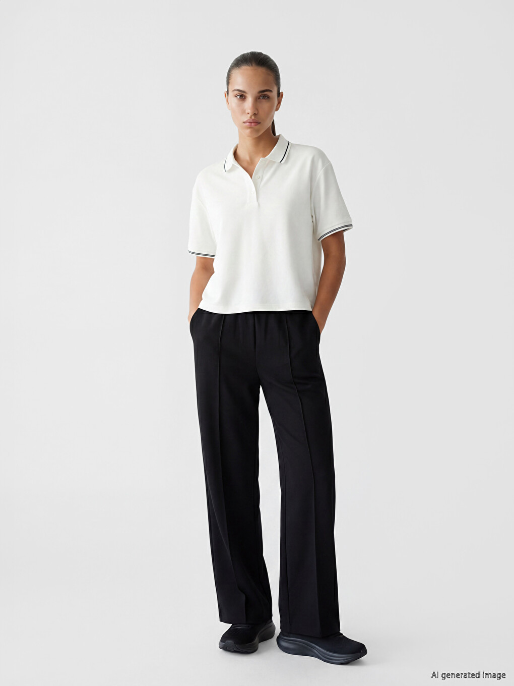 Polo Collar Women's Sport T-Shirt-1