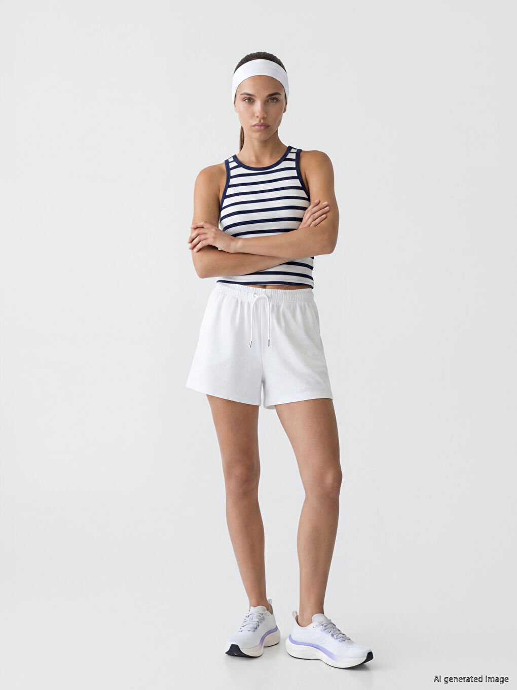 Striped Women's Athletic Tank Top-1