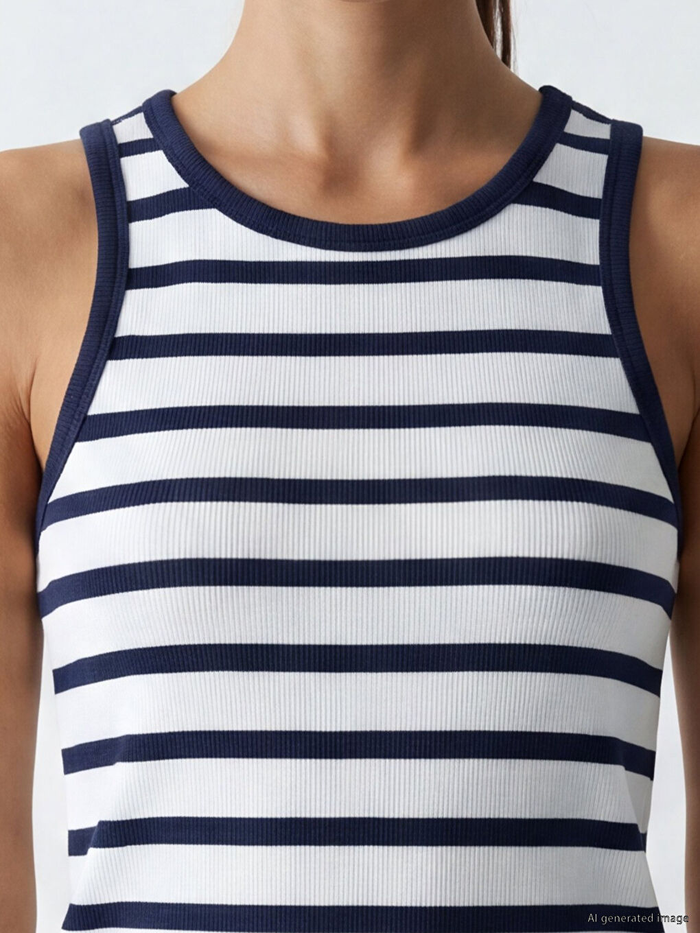 Striped Women's Athletic Tank Top-2