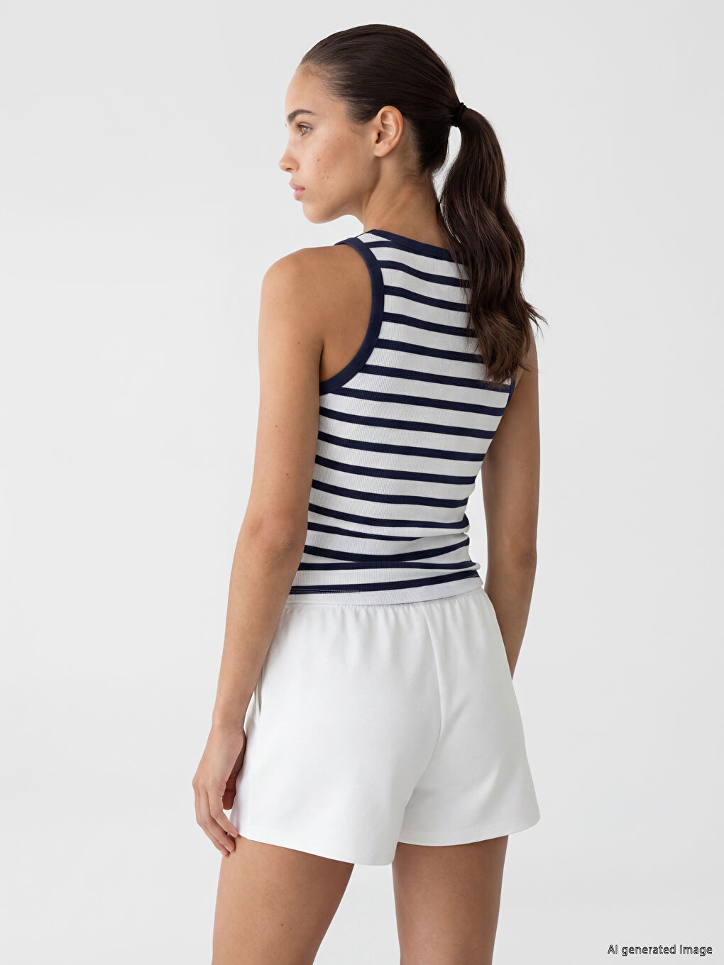 Striped Women's Athletic Tank Top-3