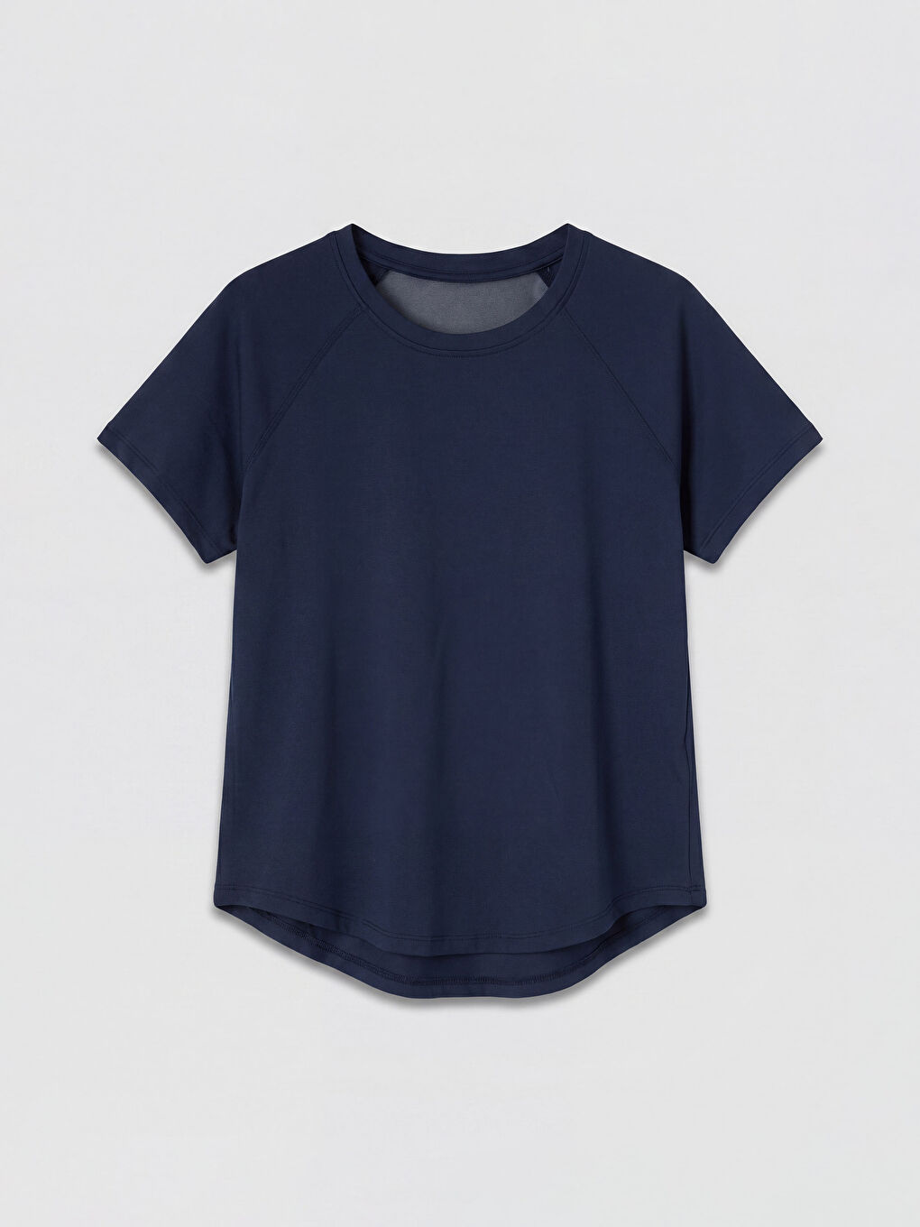 Lacivert Bisiklet Yaka Kadın Spor Tişört