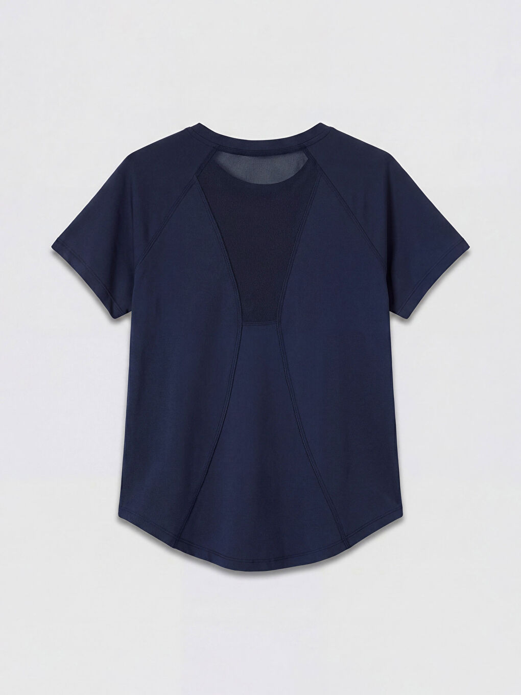 Lacivert Bisiklet Yaka Kadın Spor Tişört-1