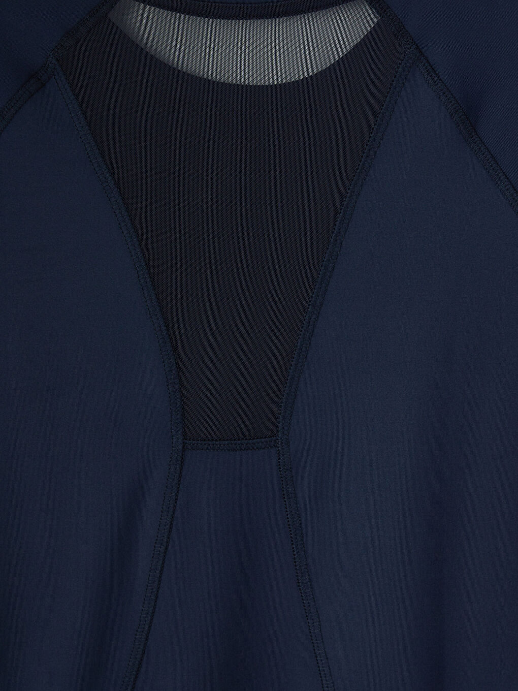 Lacivert Bisiklet Yaka Kadın Spor Tişört-3