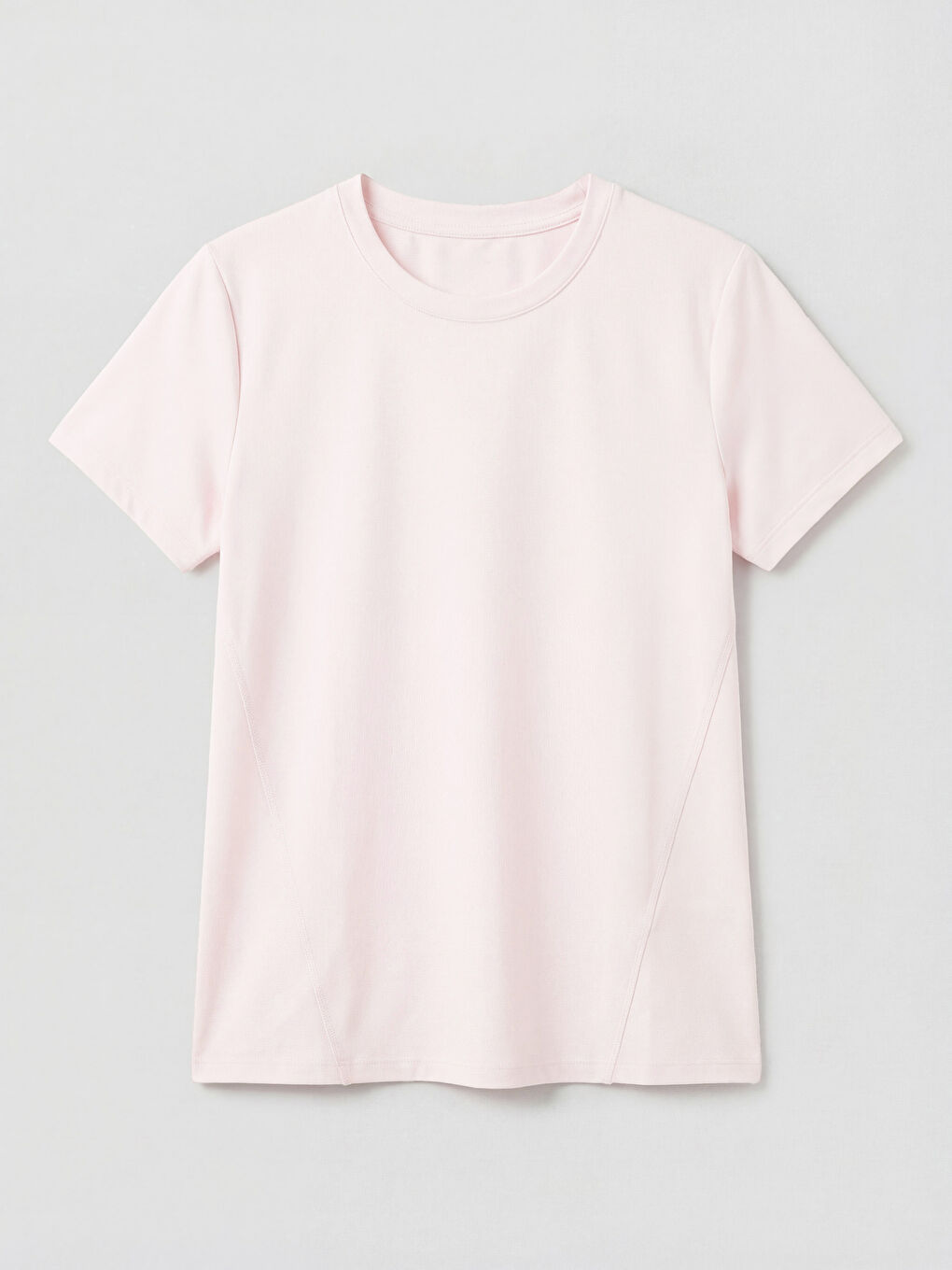 Pembe Bisiklet Yaka Kadın Spor Tişört