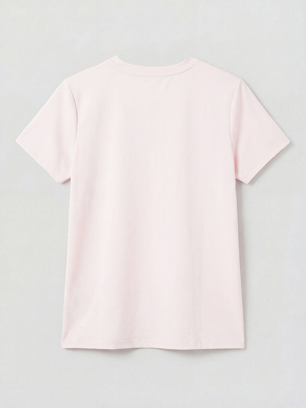 Pembe Bisiklet Yaka Kadın Spor Tişört-1