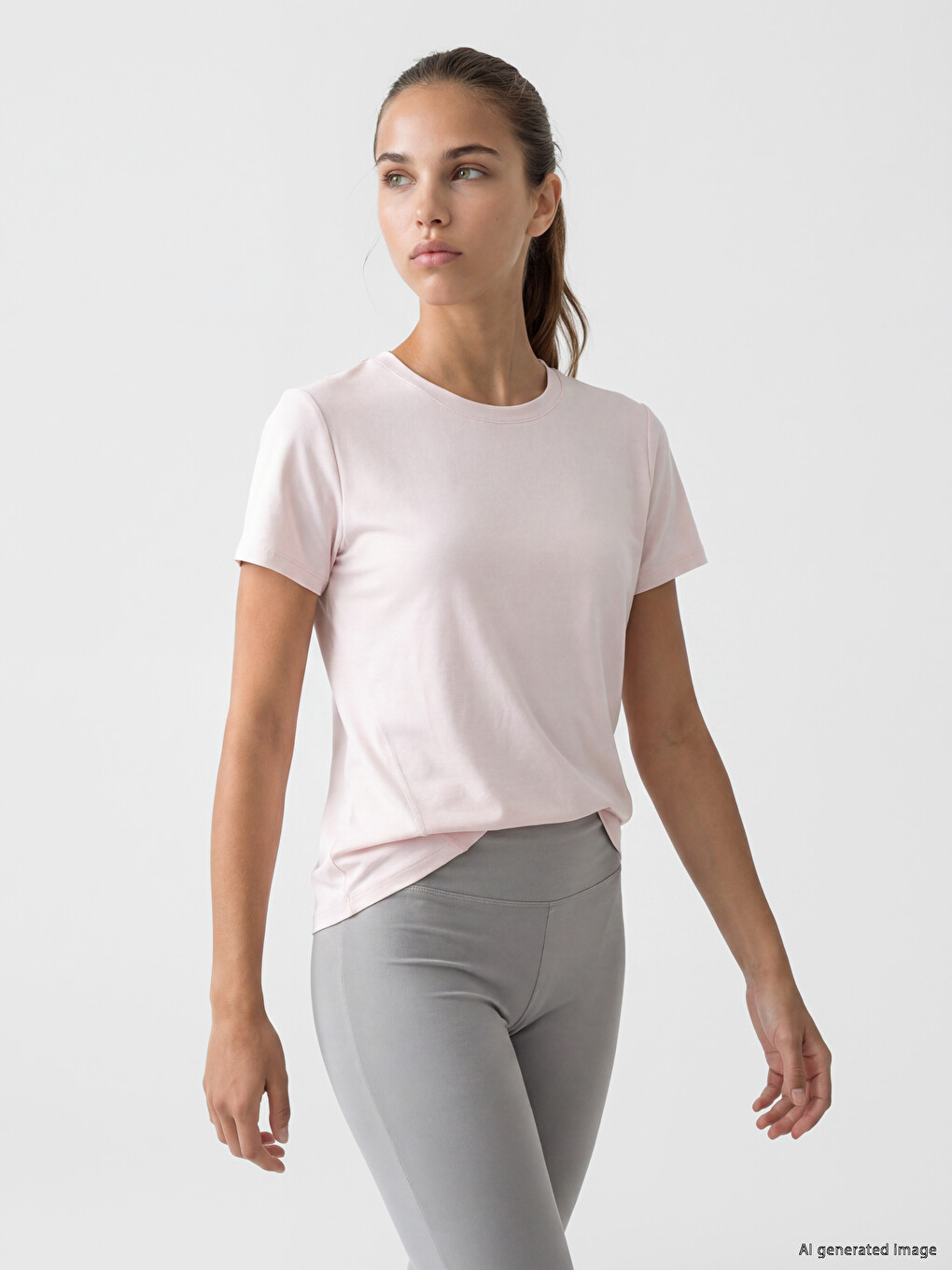 T-shirt de sport à col rond pour femme