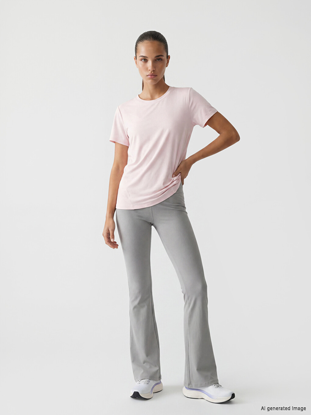 T-shirt de sport à col rond pour femme-1