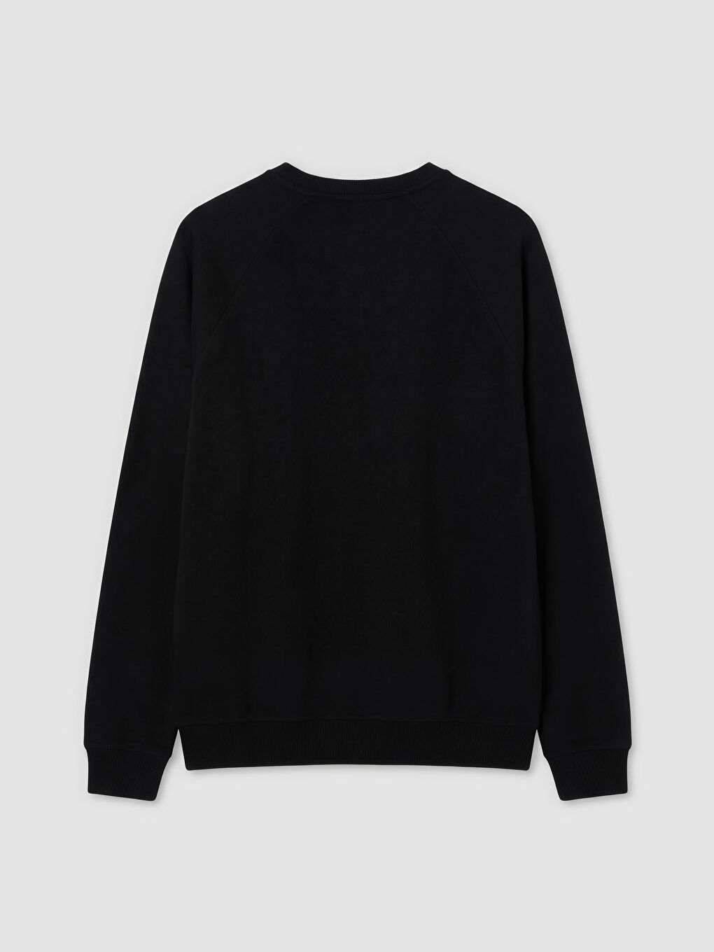 Siyah Bisiklet Yaka Erkek Sweatshirt-1