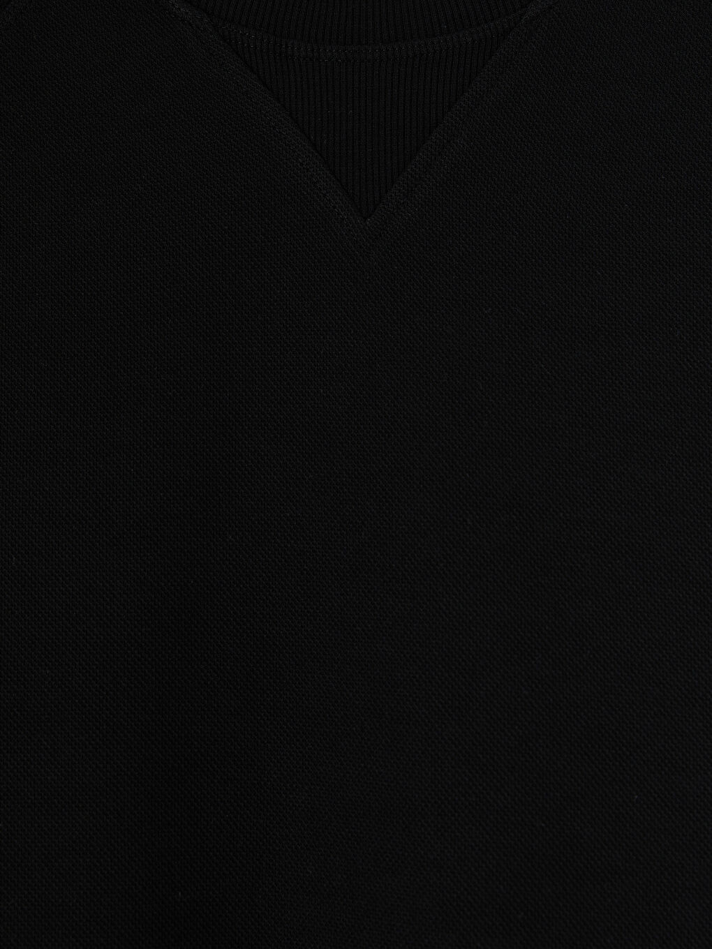 Siyah Bisiklet Yaka Erkek Sweatshirt-2