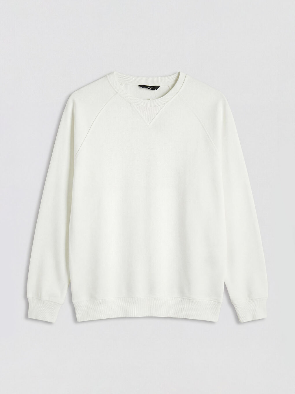 Ekru Bisiklet Yaka Erkek Sweatshirt